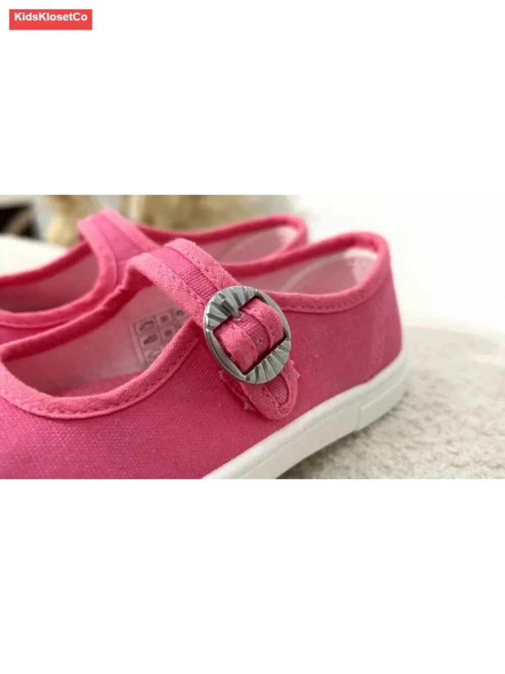 Girls Canvas Mary Jane Sneakers - Lightweight Terry Lining Flat Shoes